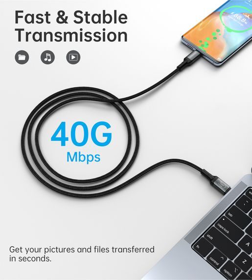 Choetech USB4.0 GEN3 240W 8K 連接線