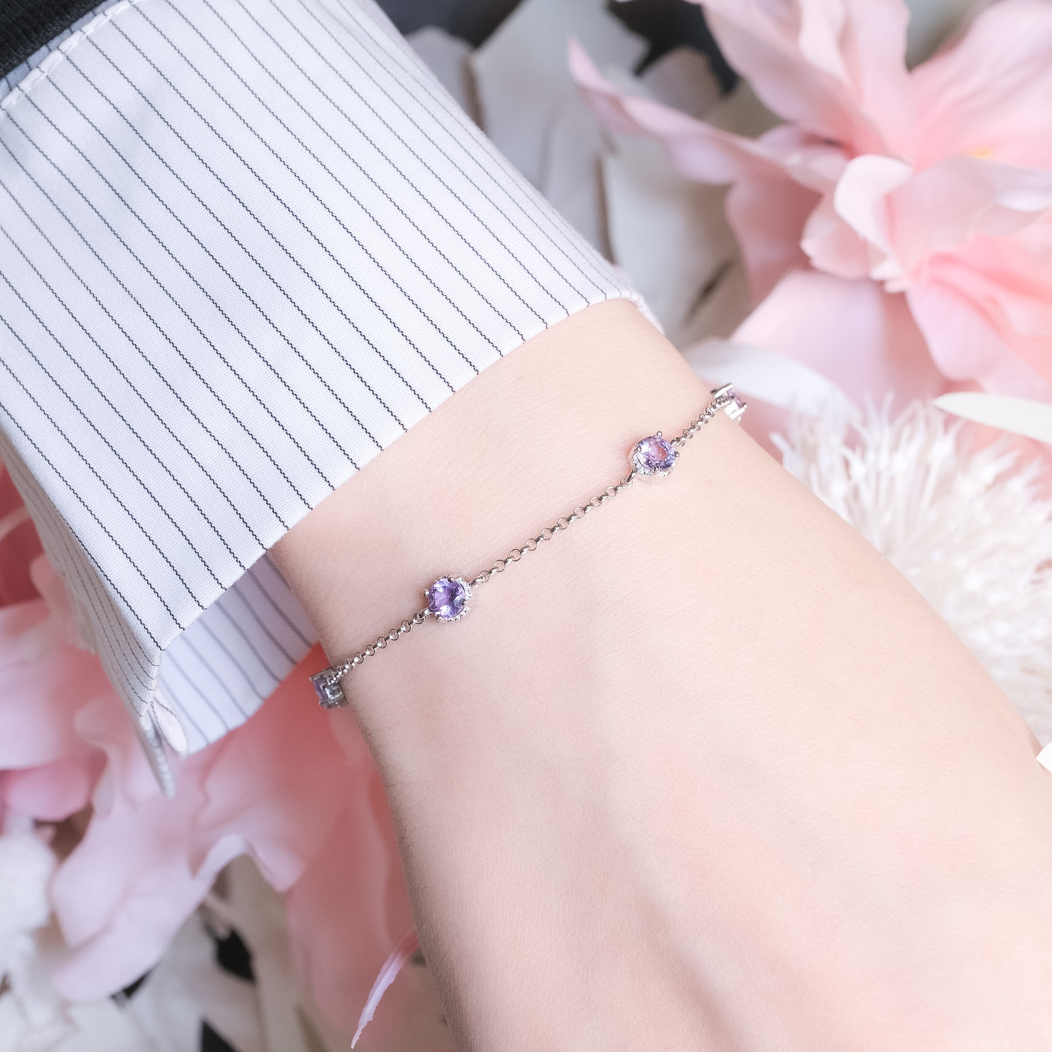 | 925 Silver・Topaz・Olivine・Amethyst | New Chapter Of Life Bracelet （Blue/ Green/ Purple）| BR1701 |