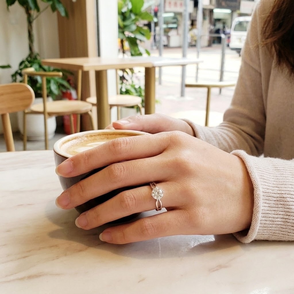 18K White Gold 0.72 Diamond Solitaire Ring