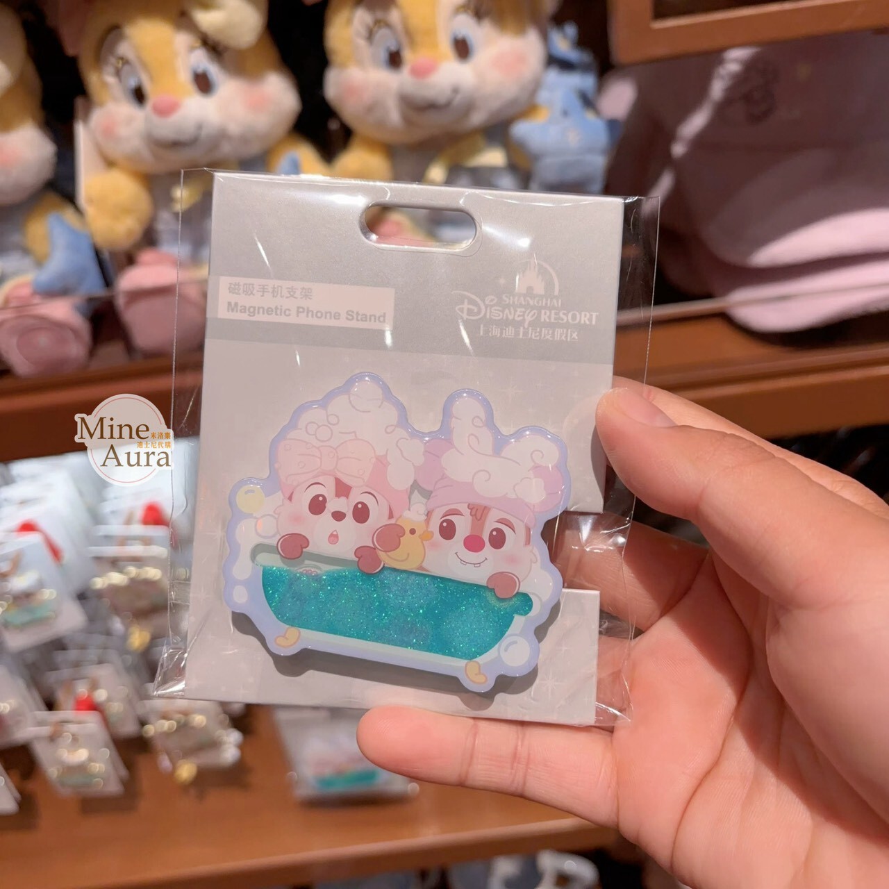 奇奇蒂蒂 Chip 'n Dale 歡樂泡泡浴系列 造型 手機支架 扣環 -上海迪士尼樂園