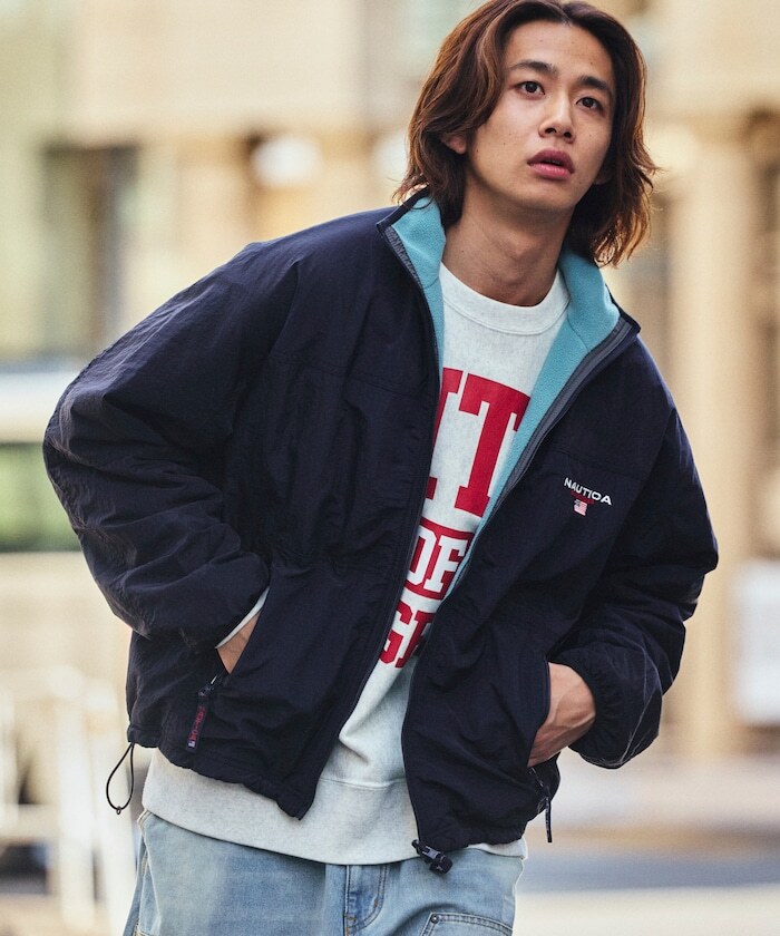 NAUTICA 尼龍刷毛雙面穿外套