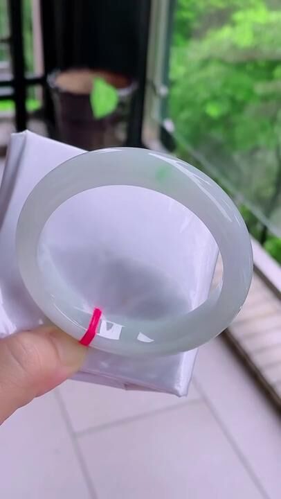 冰飄淡綠正圈翡翠手鐲,天然翡翠A玉, 緬甸玉, Jade, Jadeite
