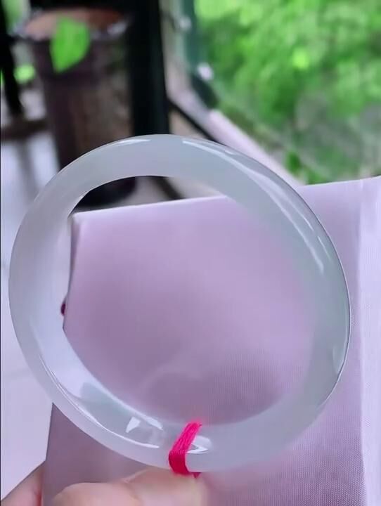 冰膠白正圈翡翠手鐲,天然翡翠A玉, 緬甸玉, Jade, Jadeite