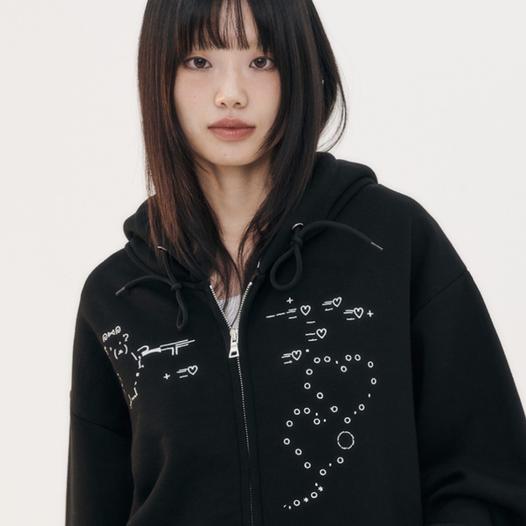 AMBLER EMOJI 拉鏈外套 連帽 刺繡 秋冬服飾 韓國品牌