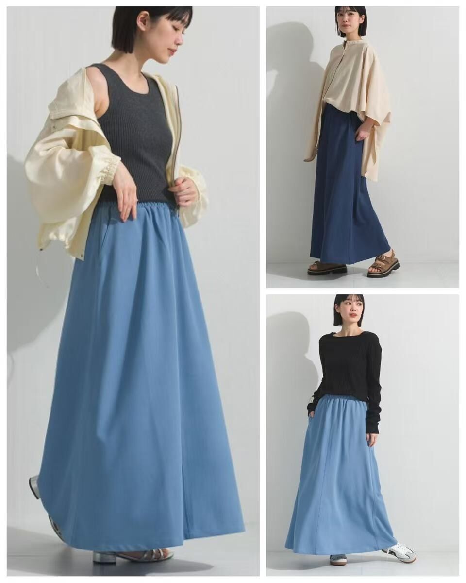 【預購】JM102024 OMNES 防花粉牛仔風輕便長裙