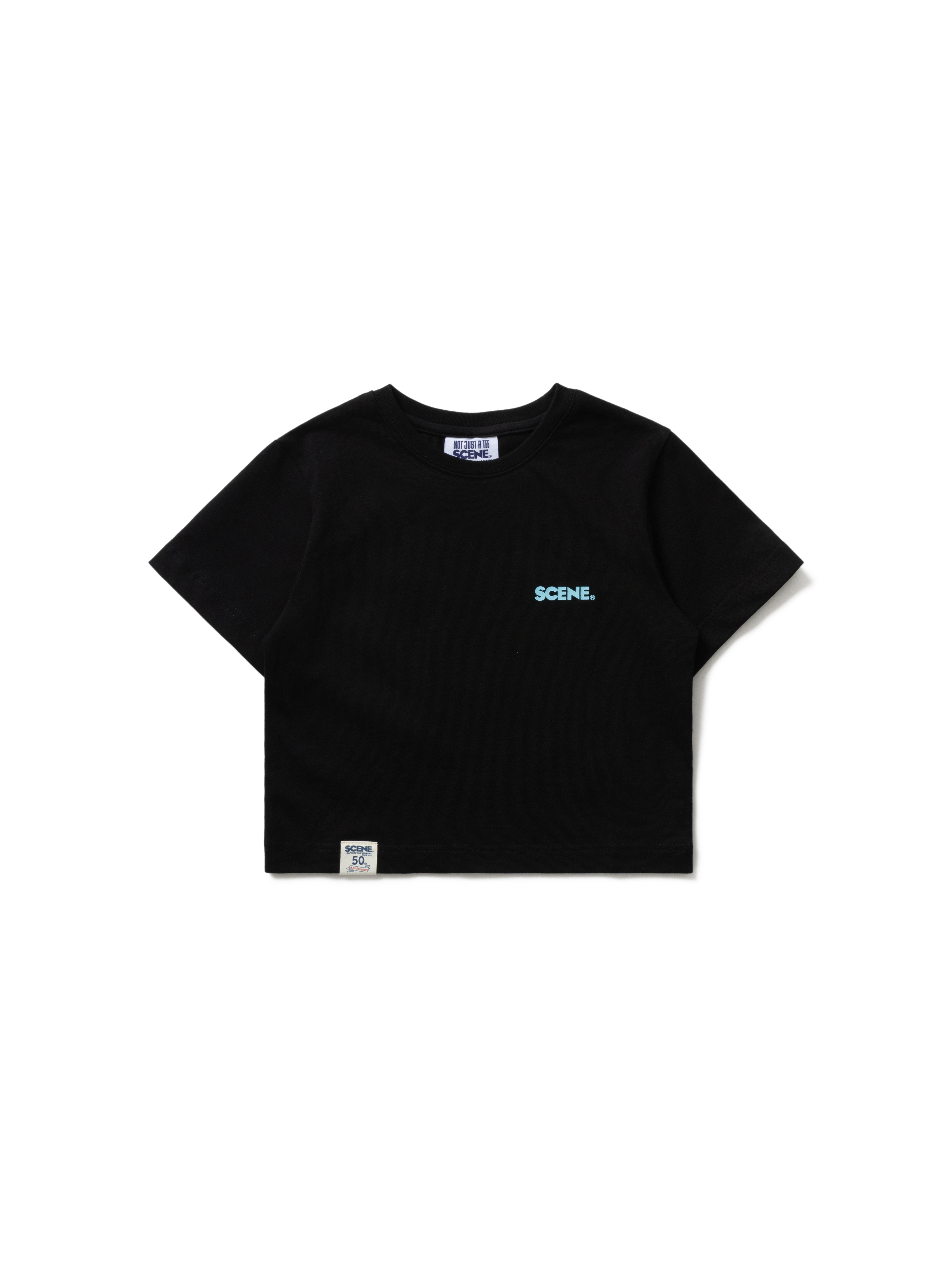 SCENE CLASSIC LOGO CROPPED TEE // BLK_BLU