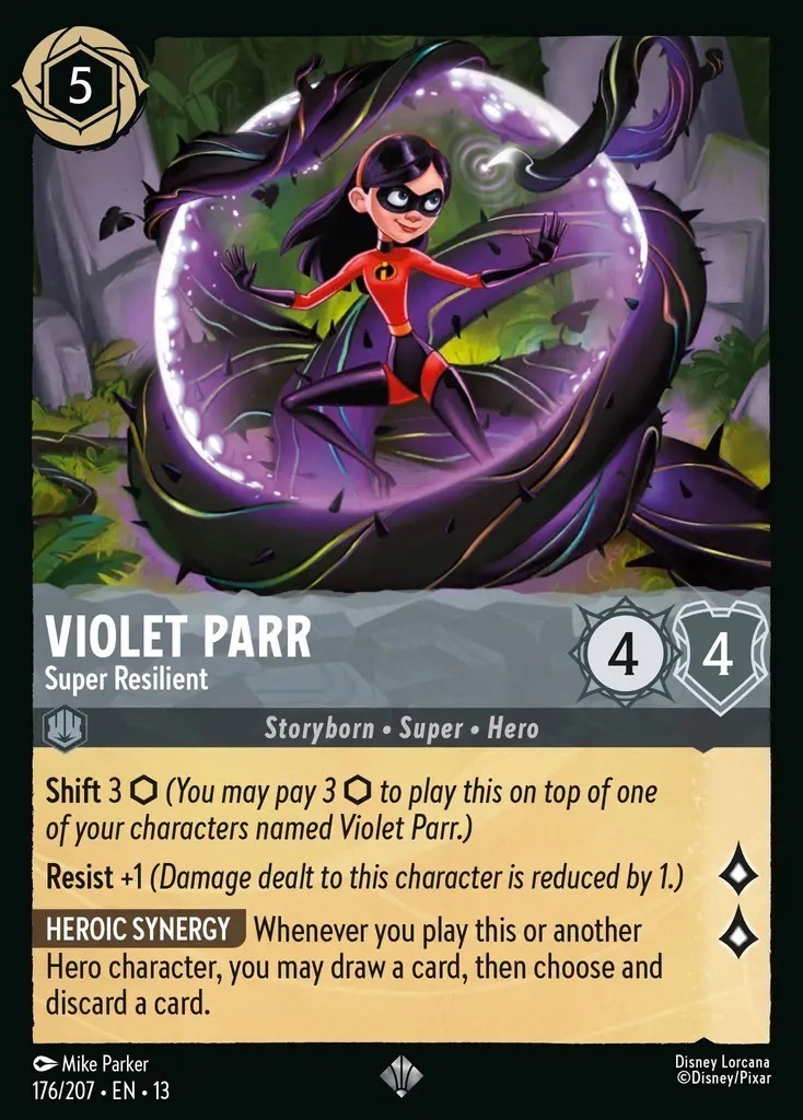 176/207·EN·13 Violet Parr - Super Resilient (Super Rare)