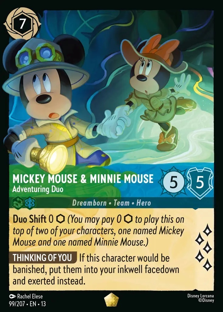 99/207·EN·13 Mickey Mouse & Minnie Mouse - Adventuring Duo (Legendary)