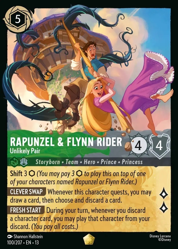 100/207·EN·13 Rapunzel & Flynn Rider - Unlikely Pair (Legendary)