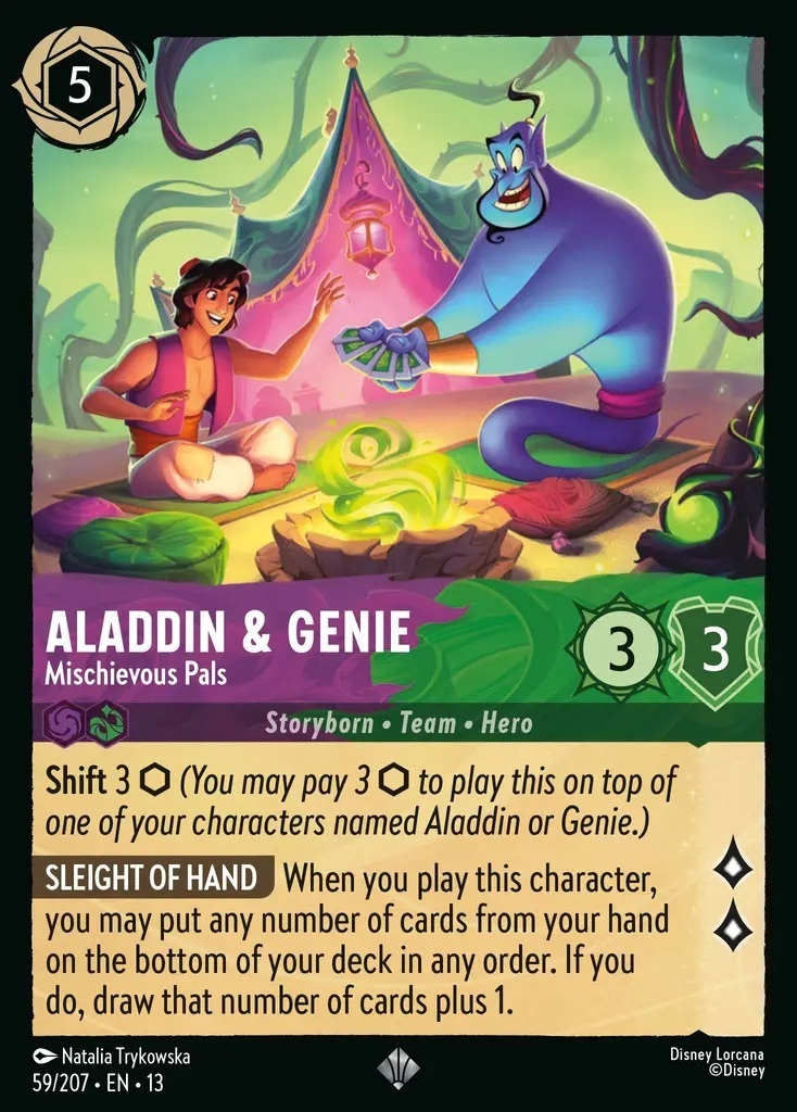 59/207·EN·13 Aladdin & Genie - Mischievous Pals (Super Rare)