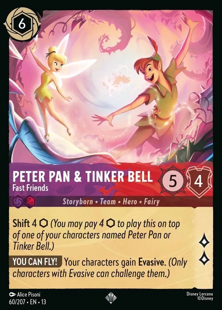 60/207·EN·13 Peter Pan & Tinker Bell - Fast Friends (Super Rare)