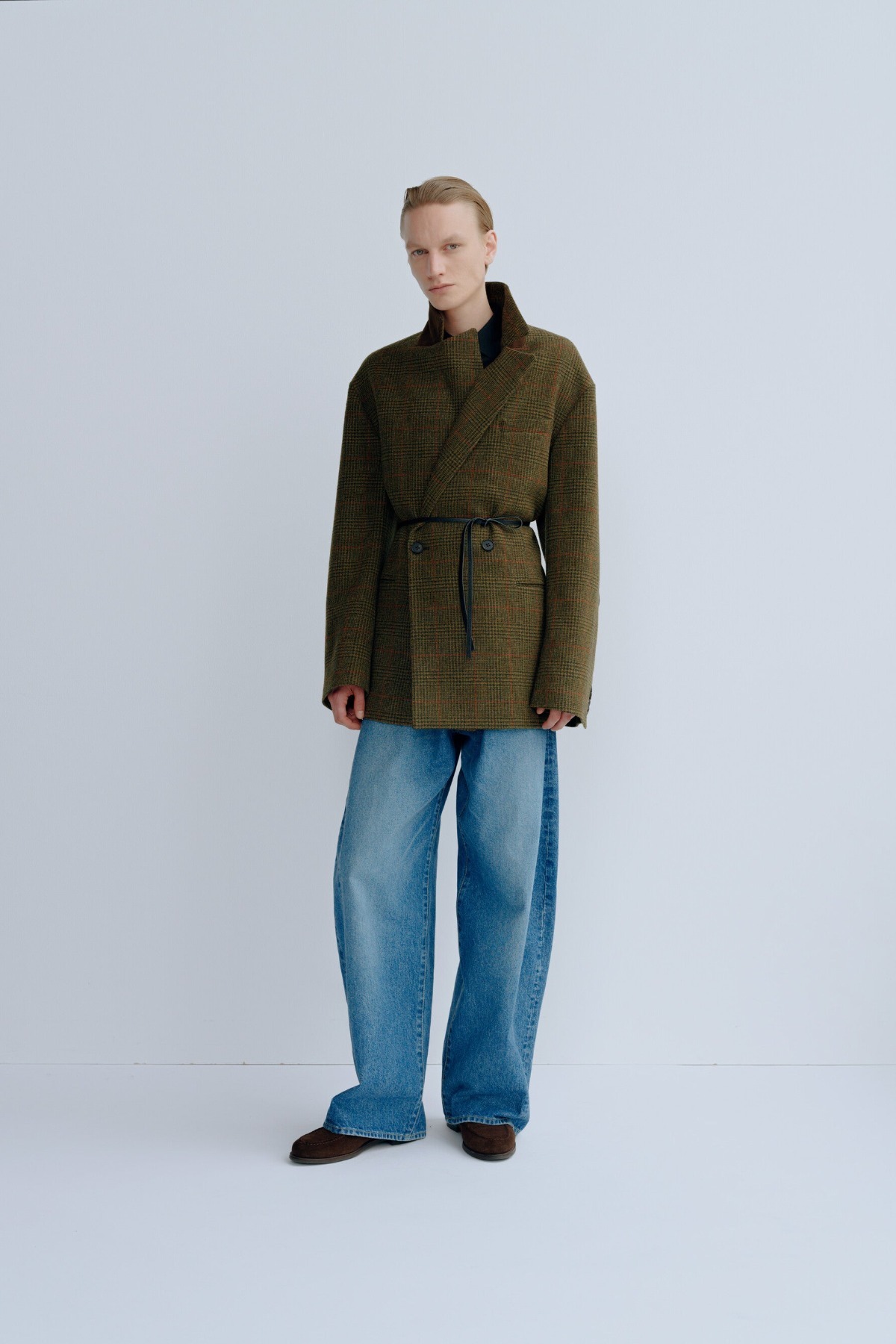 ssstein BRITISH TWEED OVERSIZED PEAK LAPEL JACKET