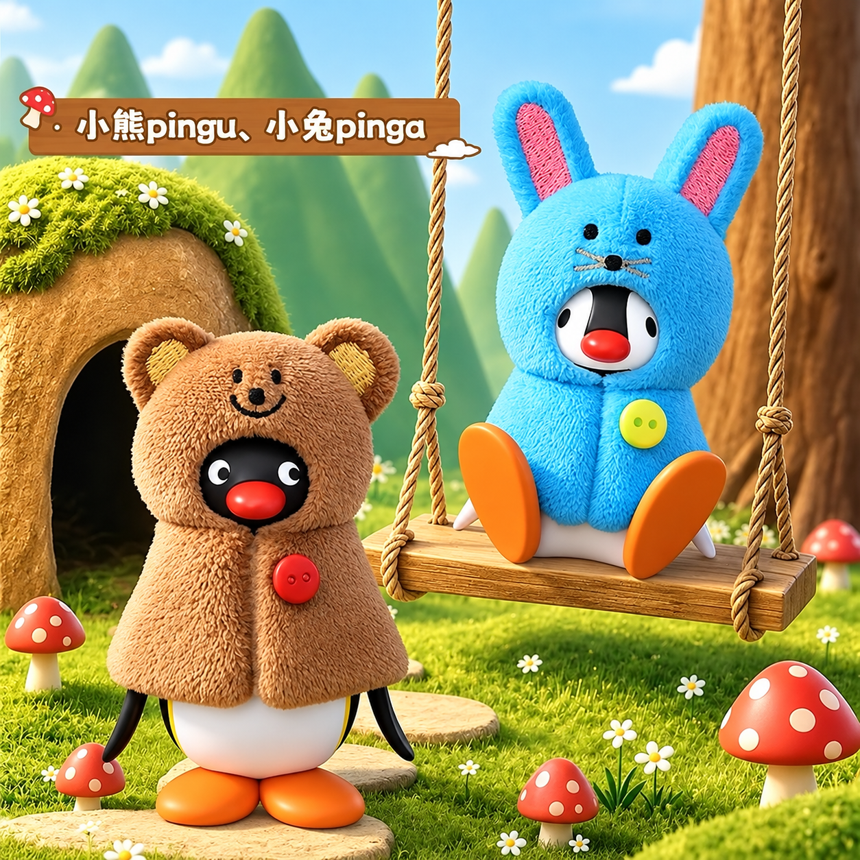 PINGU 企鵝家族 森林物語 掌心絨絨系列 盲盒 吊飾 公仔