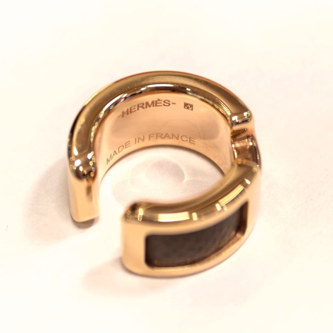 全新HERMES 耳骨夾/耳環 大象灰x玫瑰金 H010734CD18 OLYMPE EAR CUFF #BRAND NEW#香榭站正品