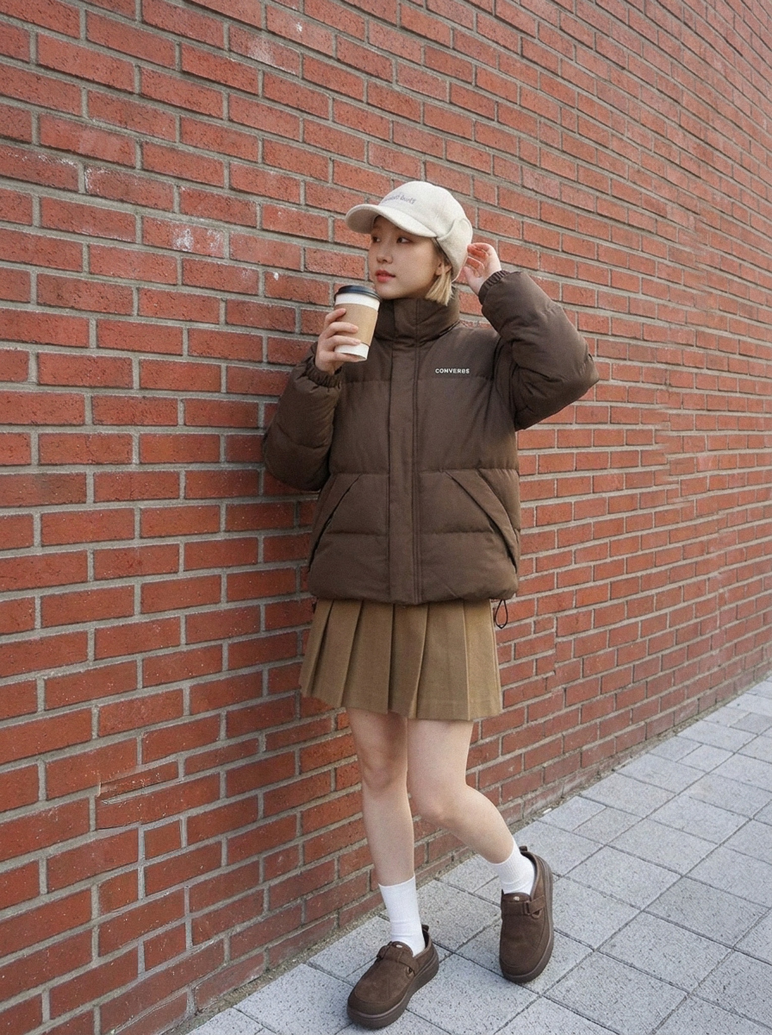 CONVERSE 防撥水防風 寬版立領外套 男女款