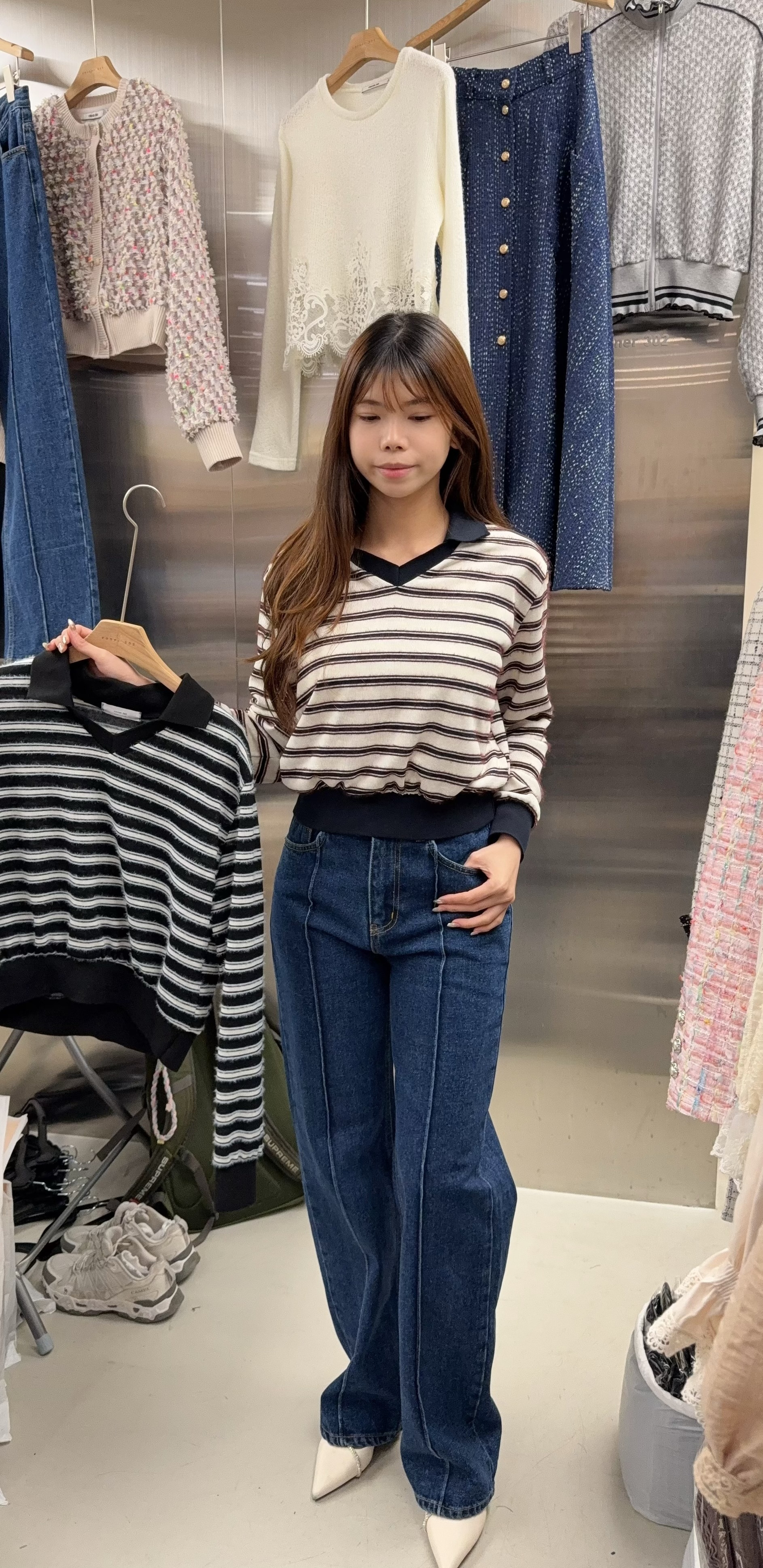 CR31 橫間毛衣  胸43-48 長19 $479