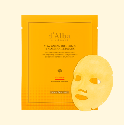 CR261021 - D22-d'Alba Vita Toning Mist Serum & Niacinamide 5% Mask(28g x 4ea)EXP:2028