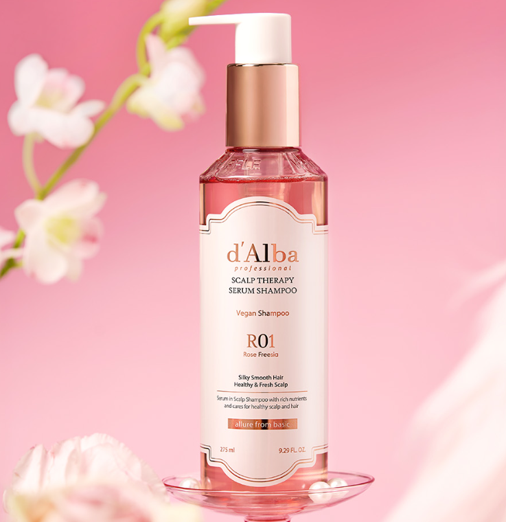 CR261021 - D46-d'Alba Professional Repairing Scalp Therapy Serum Shampoo - R01 Rose Freesia(275ml)EXP:2028