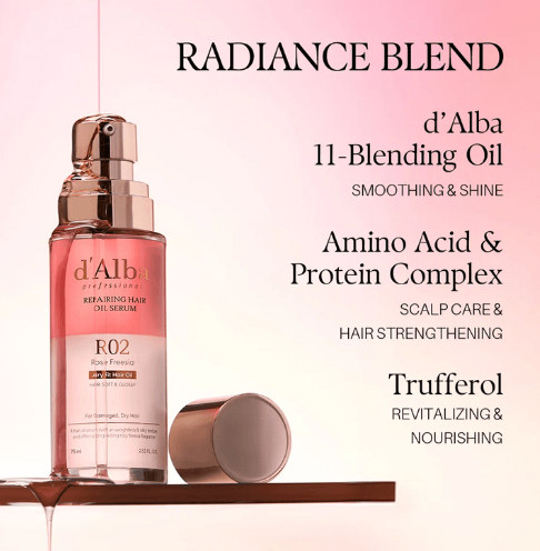 CR261021 - D49-d'Alba Professional Repairing Hair Oil Serum - R02 Rose Freesia(75ml)EXP:2029