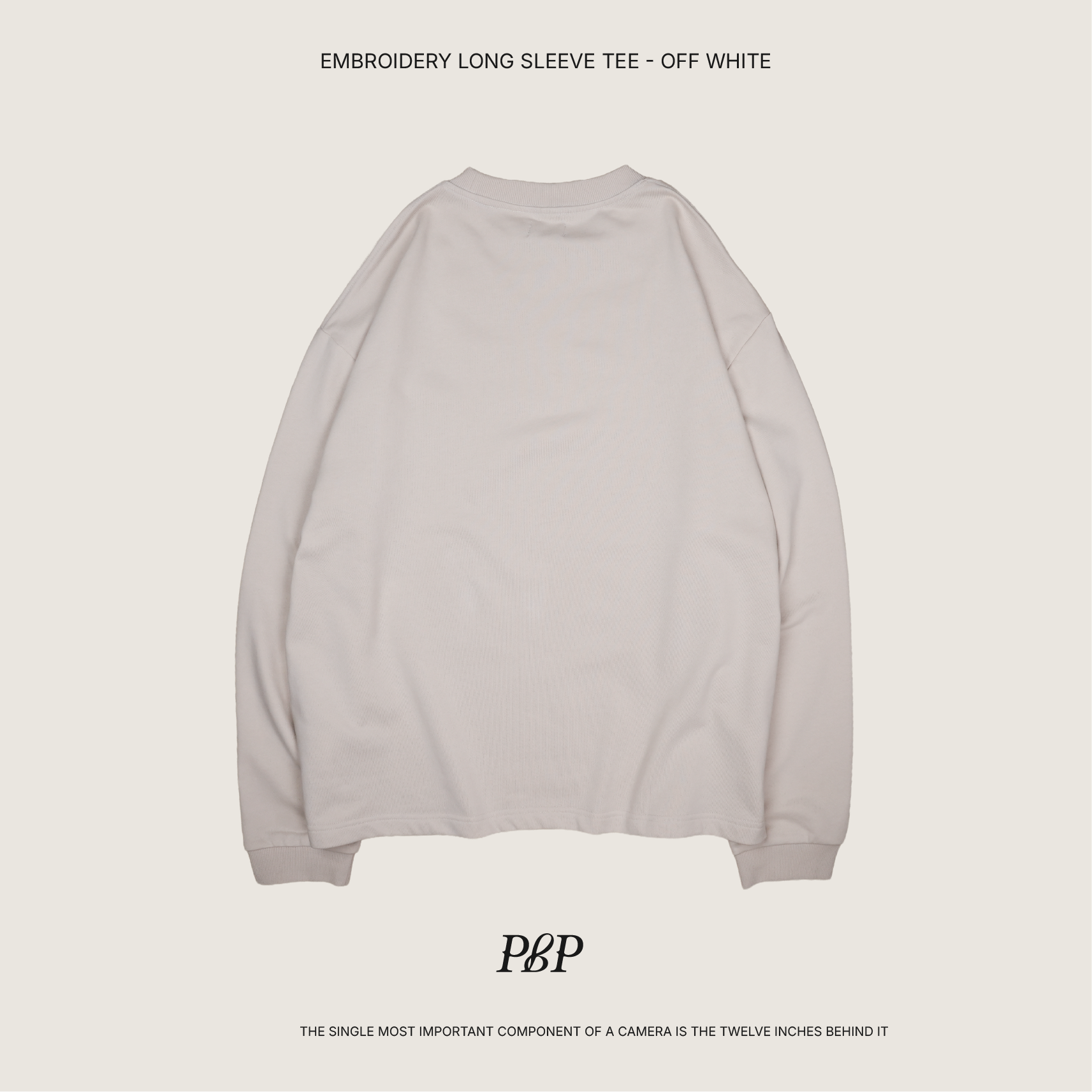 P.B.P - EMBROIDERY LONG SLEEVE TEE   - OFF WHITE