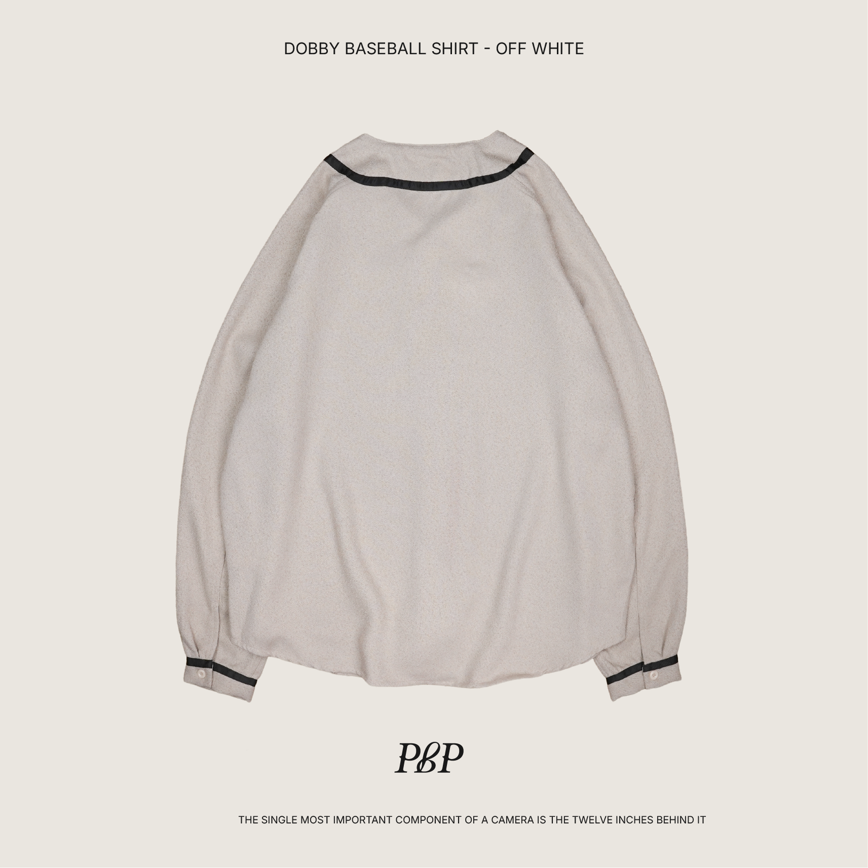 P.B.P - DOBBY BASEBALL SHIRT   - OFF WHITE