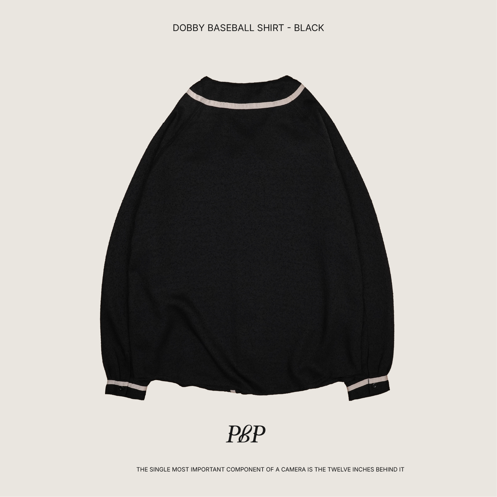 P.B.P - DOBBY BASEBALL SHIRT   - BLACK