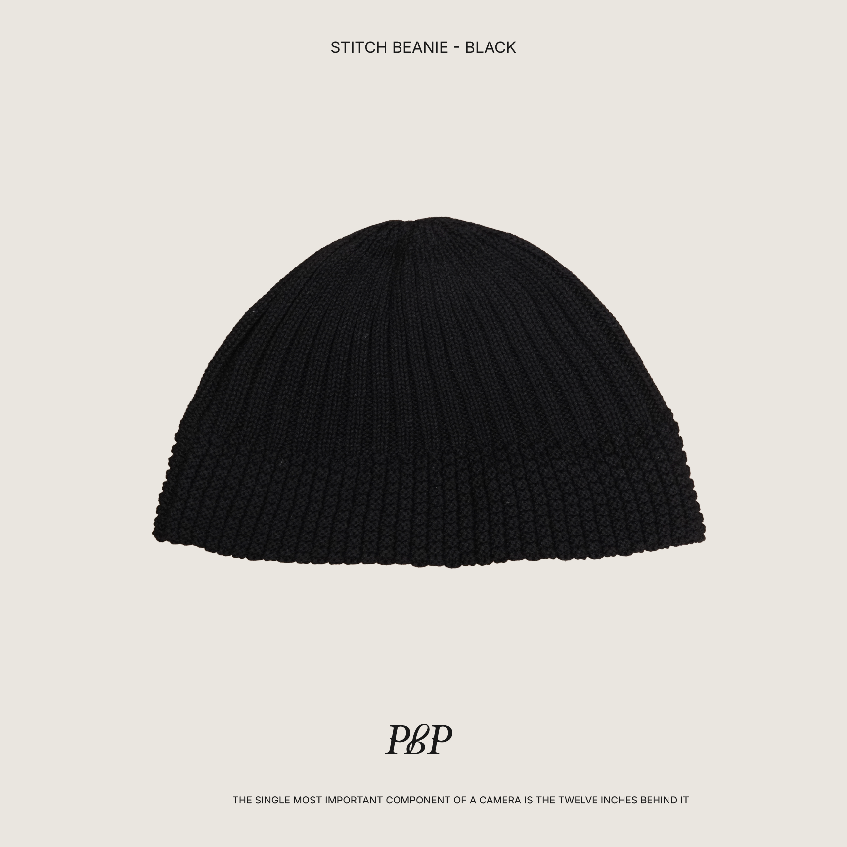 P.B.P - STITCH BEANIE  - BLACK