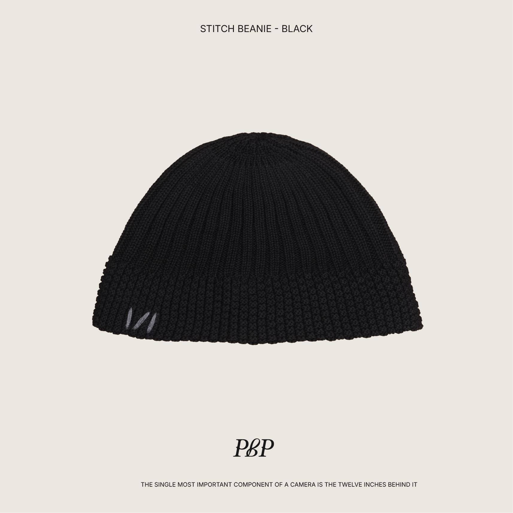 P.B.P - STITCH BEANIE  - BLACK