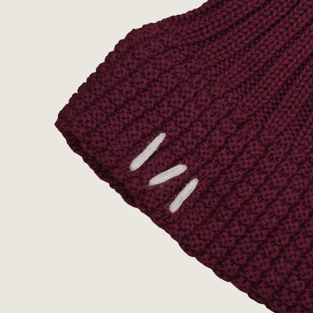 P.B.P - STITCH BEANIE  - BURGUNDY