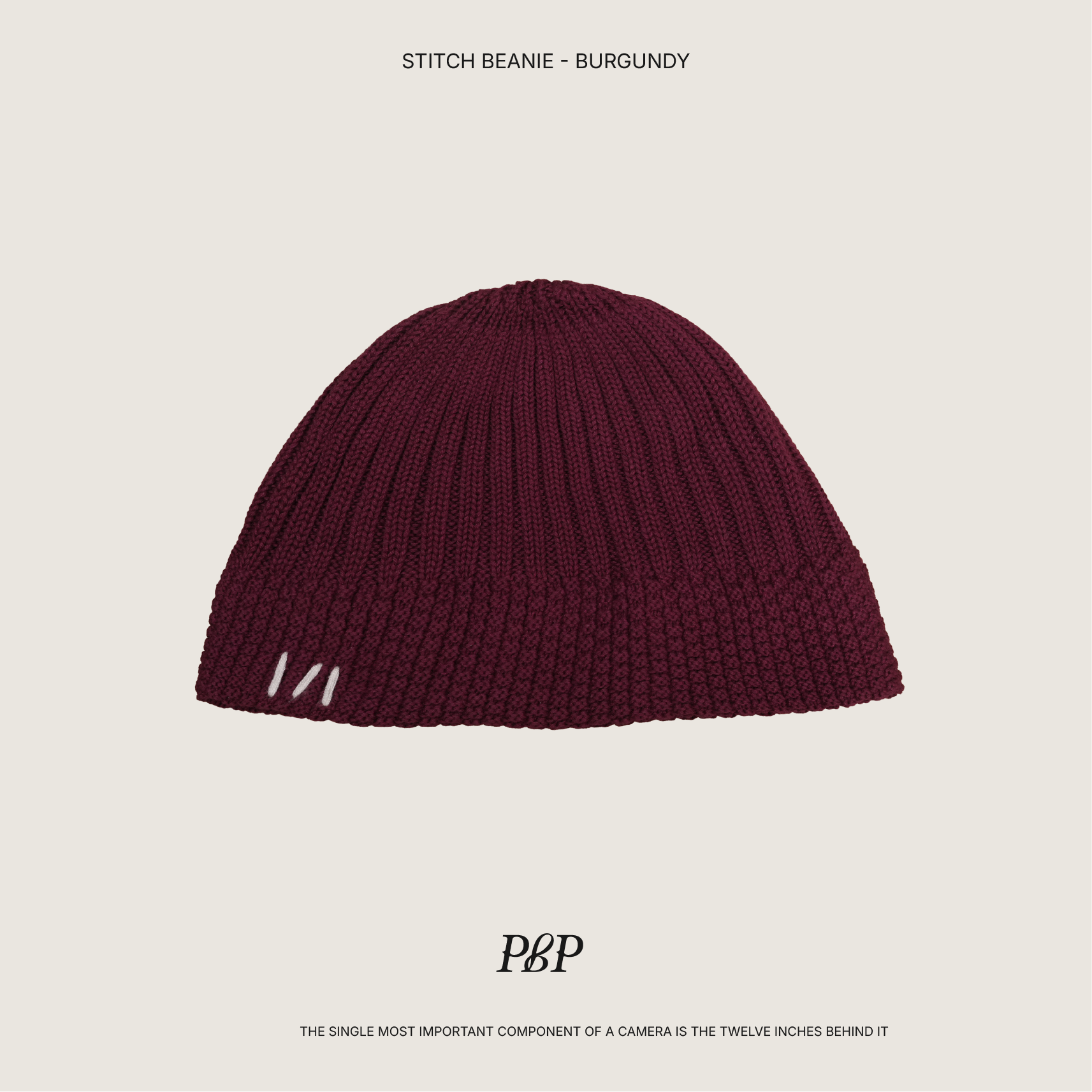 P.B.P - STITCH BEANIE  - BURGUNDY