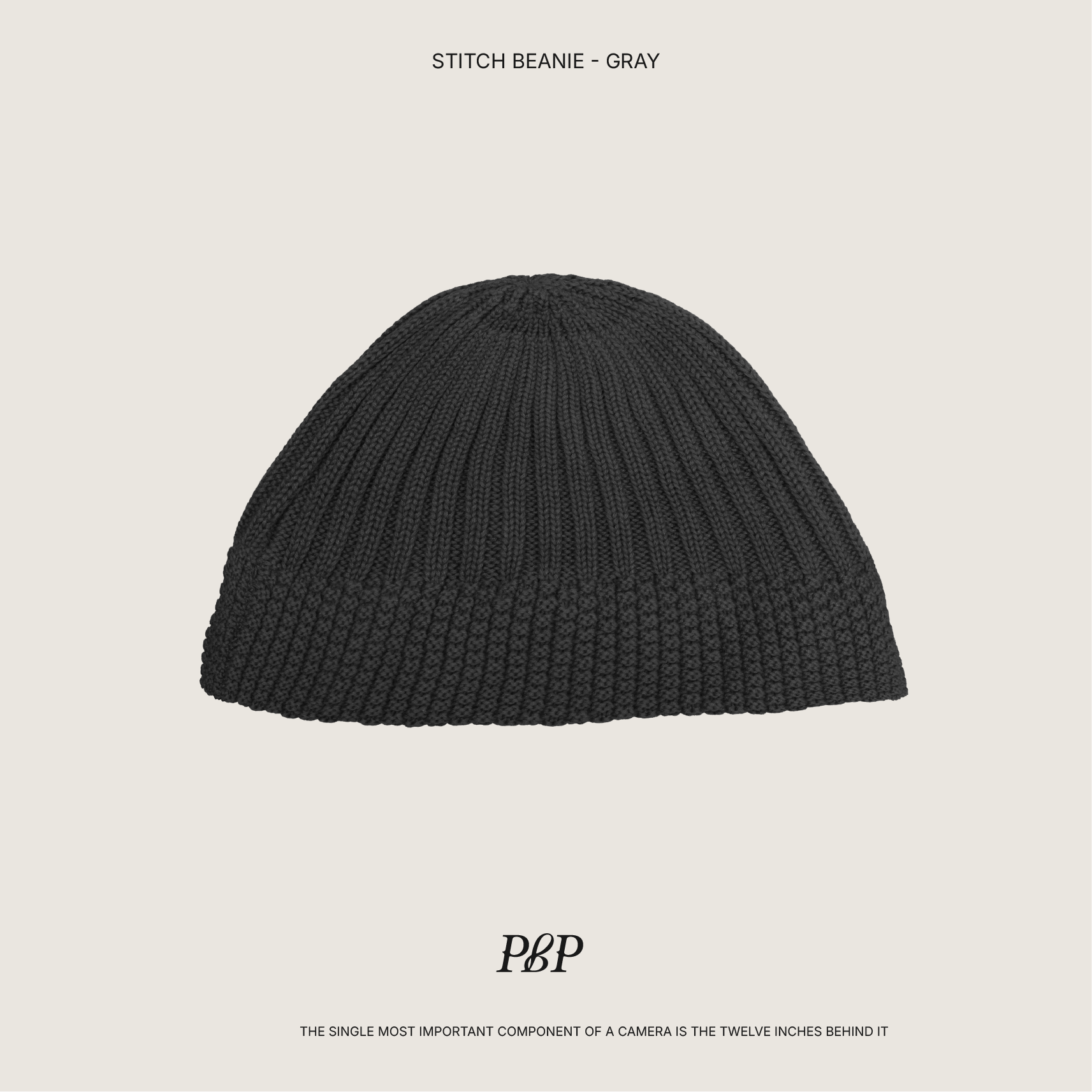 P.B.P - STITCH BEANIE  - GRAY