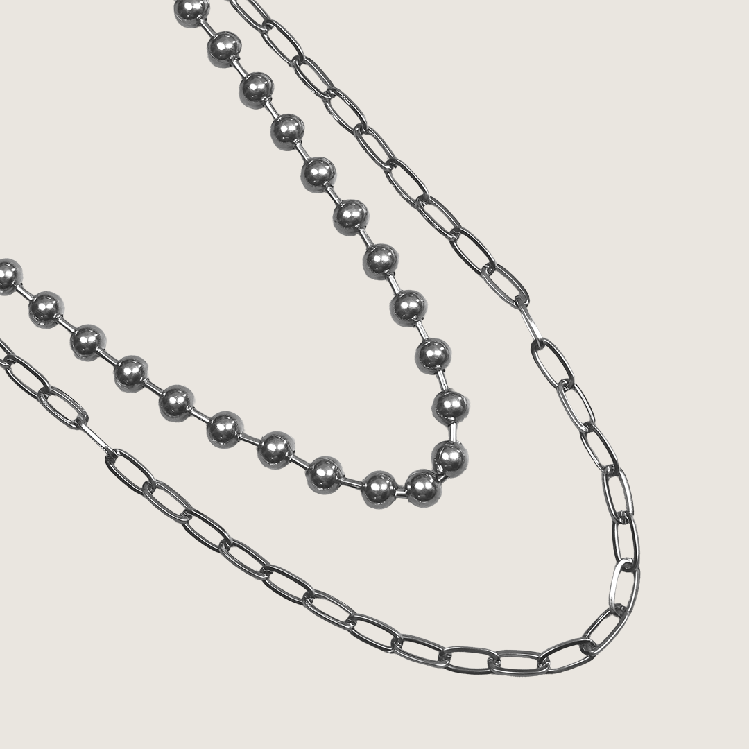 P.B.P - DOUBLE LAYER TROUSER CHAIN - SILVER