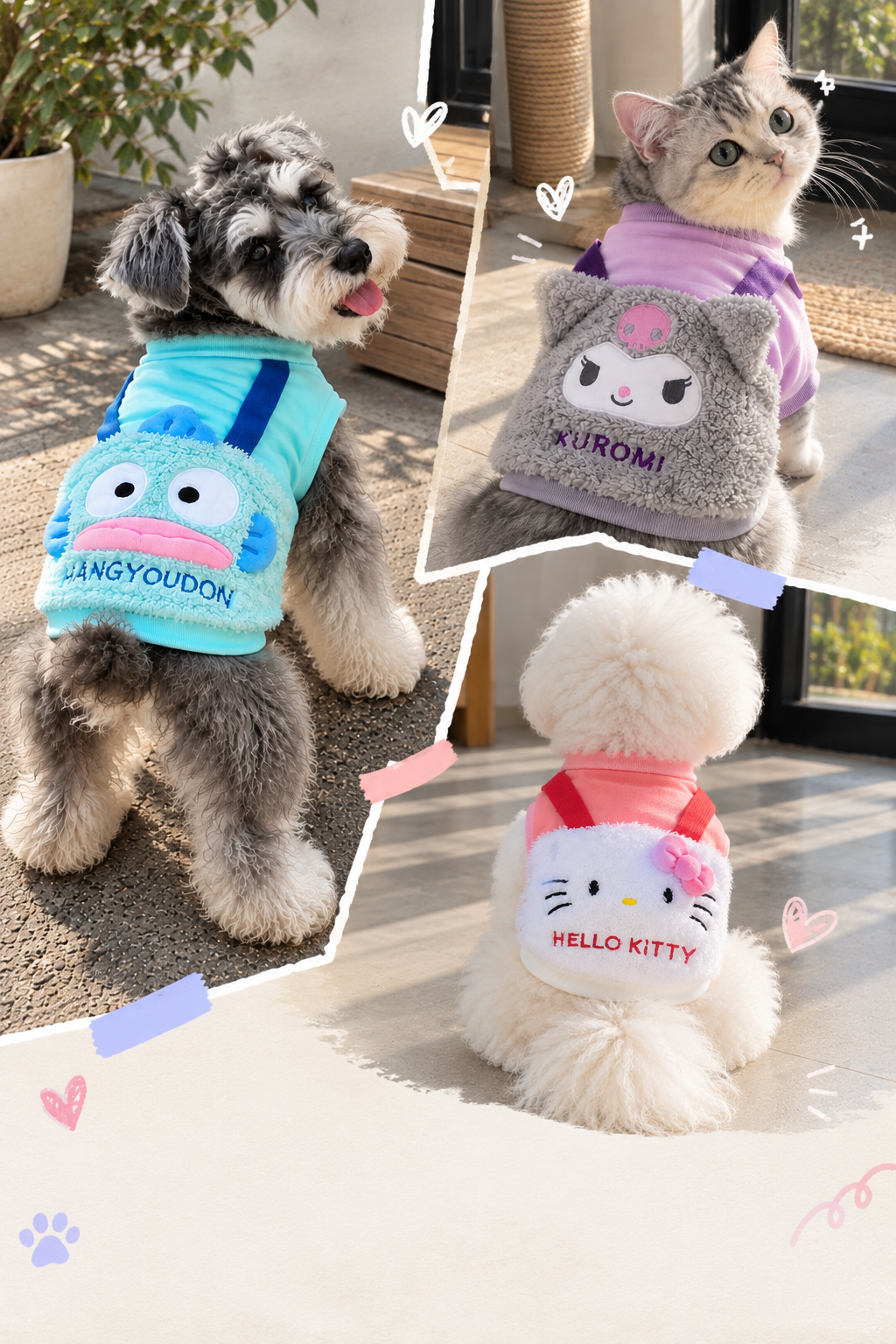 正版授權 日本🇯🇵三麗鷗毛小孩衣服（3colors）