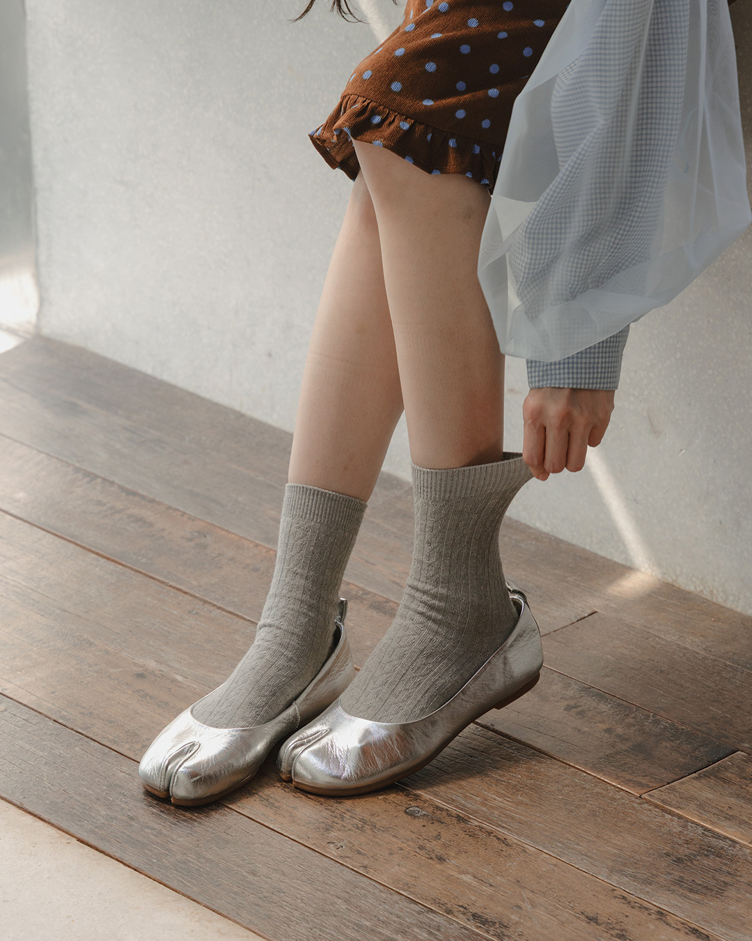 Cable knit mid-calf socks, available in five colors【07110634】in stock+pre-order