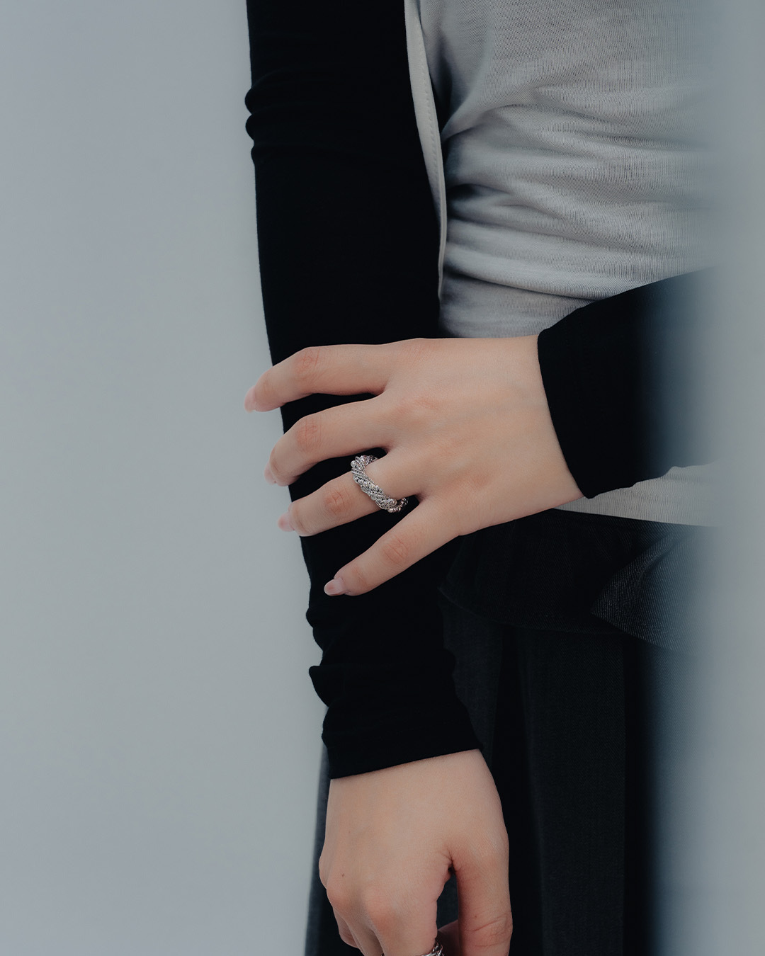 Glossy Metallic Twisted Ring【07060287】in stock+pre-order