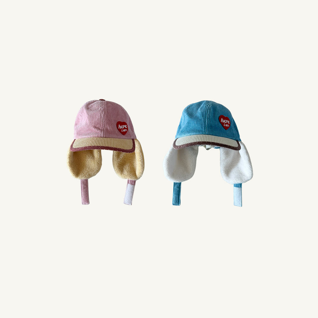 Heart vorduroy cap