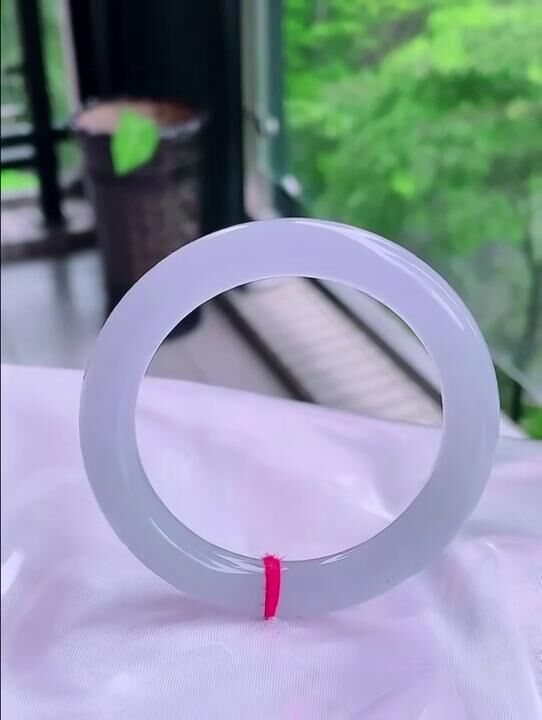 冰起膠淡櫻粉圓條翡翠手鐲,天然翡翠A玉, 緬甸玉, Jade, Jadeite