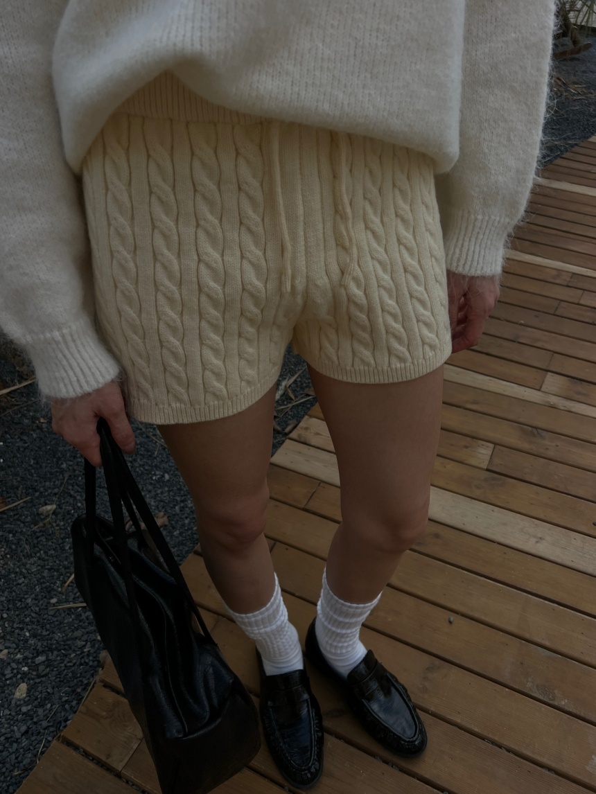 針織麻花百搭短褲*3色