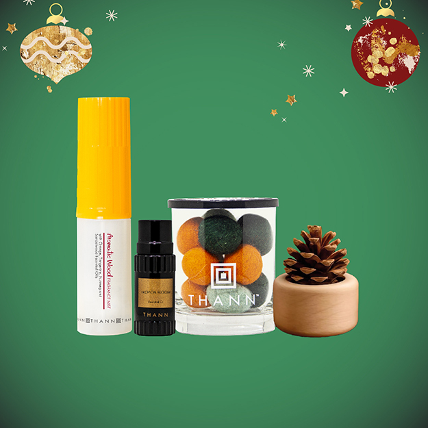 S7 THANN 聖誕優惠套裝 - Wellness Retreat【天然東方香薰噴霧 100ml + 熱帶花果天然香薰油 10ml + 香薰擺件】