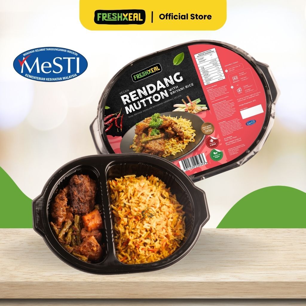 Frozen Vegan Rendang Mutton with Nasi Biryani Bento