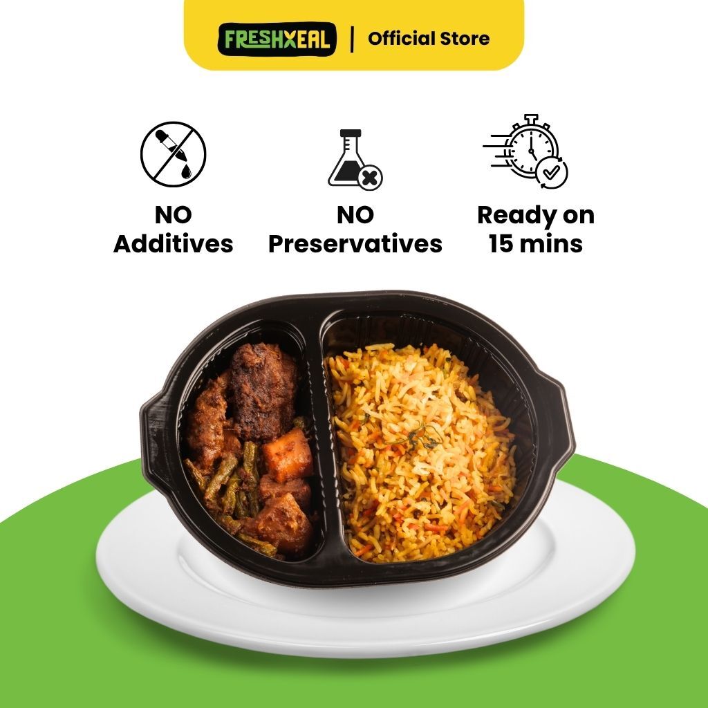Frozen Vegan Rendang Mutton with Nasi Biryani Bento