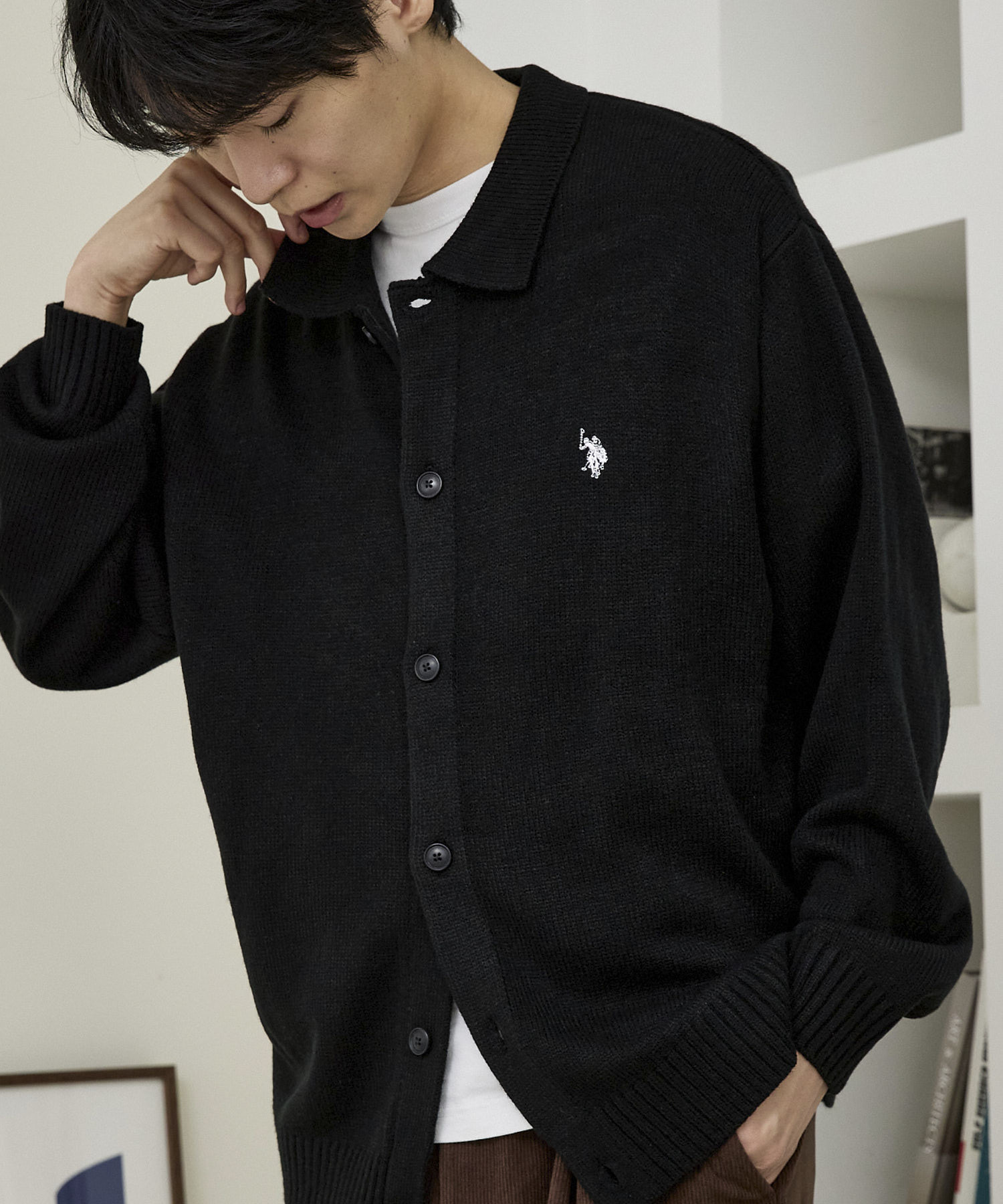 日本 U.S. POLO ASSN × PUBLUX Polo領 單排扣 針織 開襟衫 外套 四色