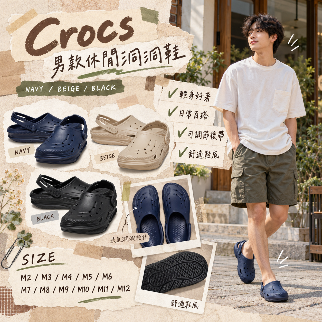 【預購】Crocs N102103 男裝Off Grid洞洞鞋