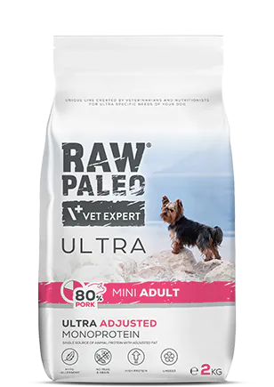 Raw Paleo Ultra 小型成犬豬肉配方乾糧 (2kg) 單一蛋白