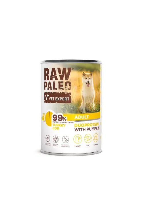 Raw Paleo 成犬火雞鱈魚罐頭 (400g X 6件)