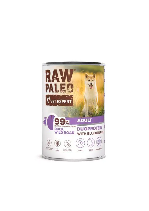 Raw Paleo 成犬鴨肉野豬肉罐頭 (400g X 6件)