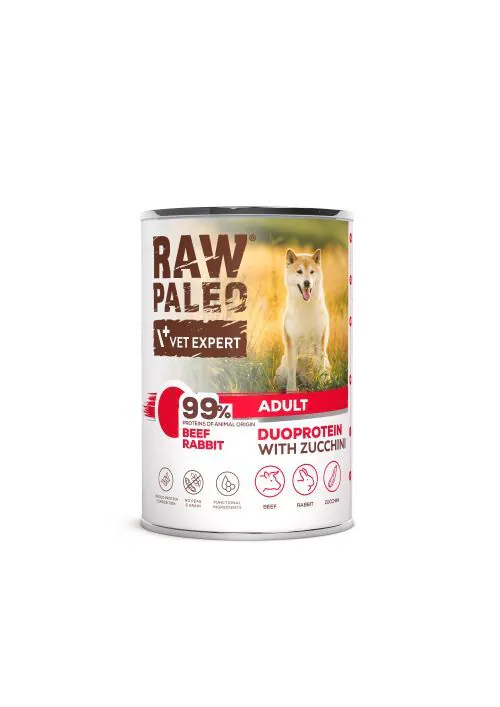 Raw Paleo 成犬牛肉兔肉罐頭 (400g X 6件)