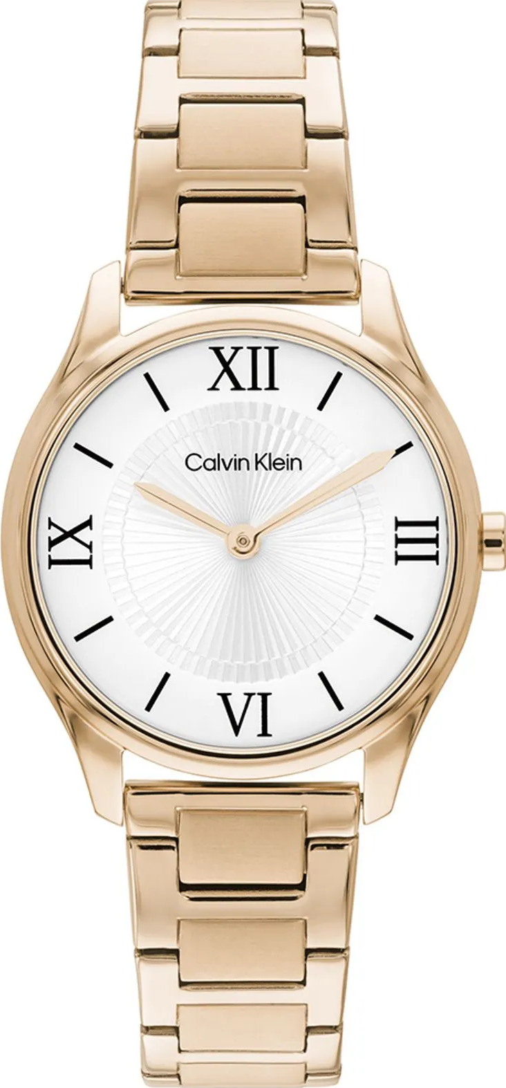萬年鐘錶 - Calvin Klein   CK  優雅質感羅馬字玫瑰金不鏽鋼女錶  CK25100216 錶徑28MM