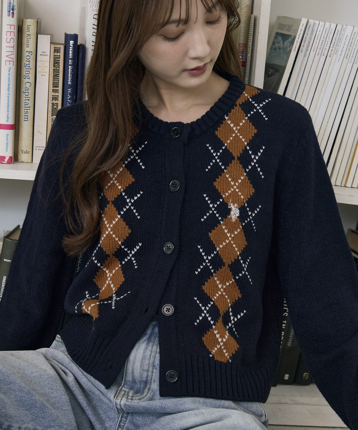 日本 U.S. POLO ASSN × PUBLUX 菱格紋 針織 開襟衫 外套 三色