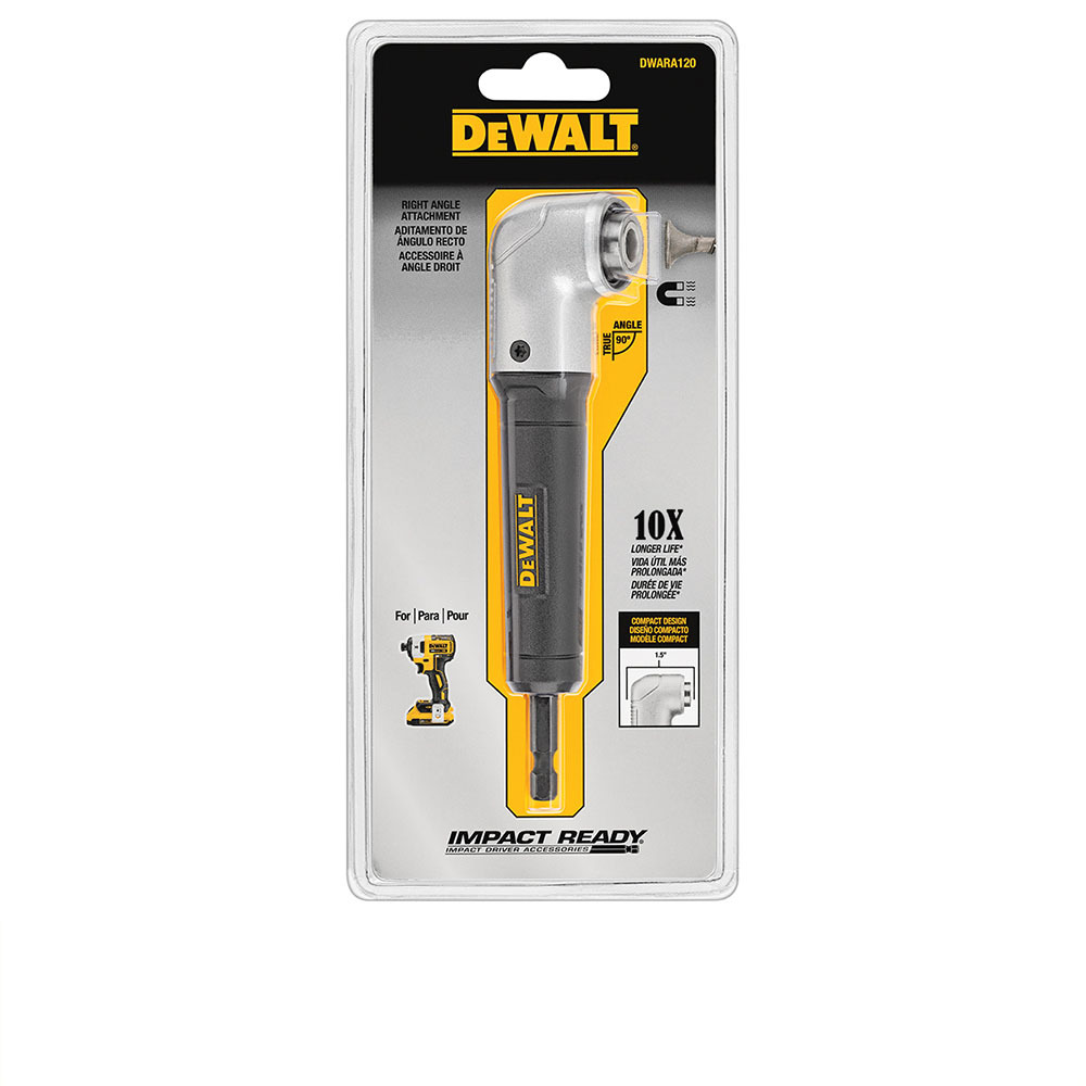 DEWALT 美國 得偉｜六角柄直角電鑽轉換頭 起子機轉L型90度角度夾頭接桿 轉角器｜DWARA120